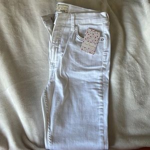Free People Busted Skinny White Stretch Jeans
